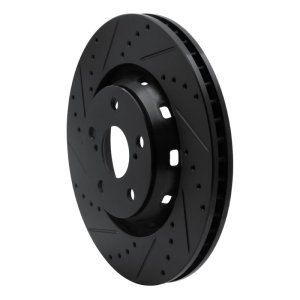 Toyota Venza Brake Rotor (1) - Front Left - R1 Concepts - Drilled & Slotted - Black - `09-`15